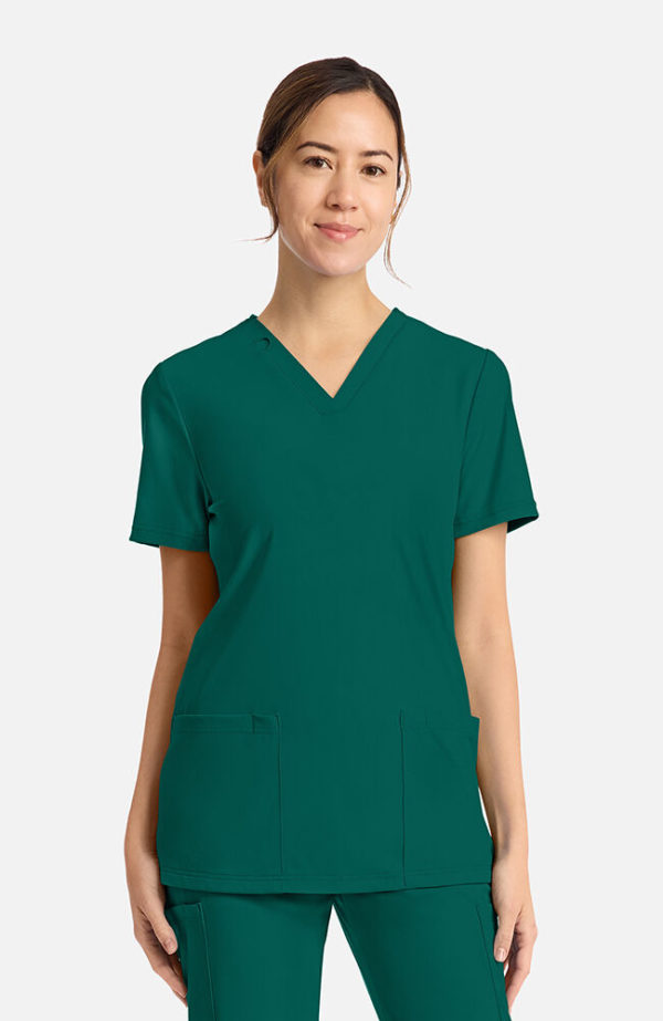 Women's 2-Pocket V-Neck Scrub Top - Image 3
