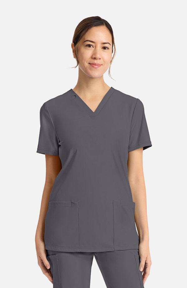 Women's 2-Pocket V-Neck Scrub Top - Image 4