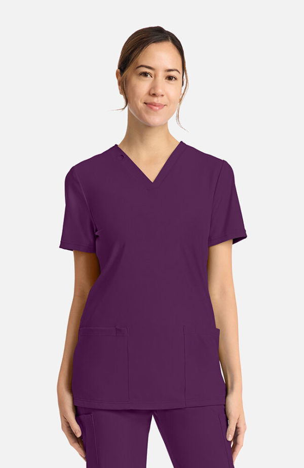 Women's 2-Pocket V-Neck Scrub Top - Image 9