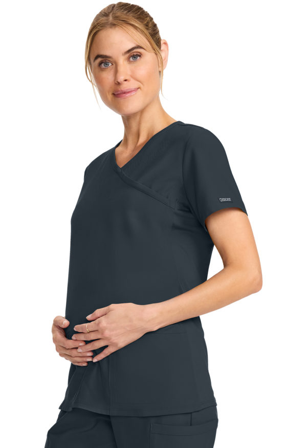 Maternity Mock Wrap V-Neck Top - Image 6