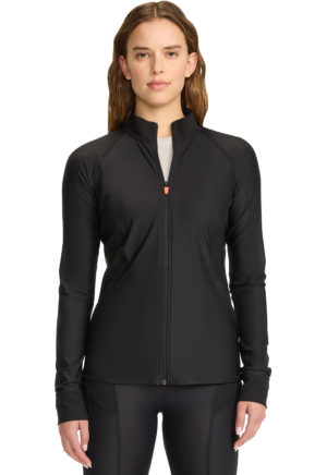 Women's Raglan Zip Front Jacket in Black IN337A